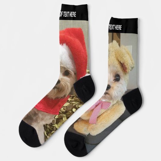 Chaussette 2 Photos verticales et texte en haut Différentes p (Gauche)