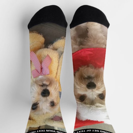 Chaussette 2 Photos verticales et texte en haut Différentes p (Haut)