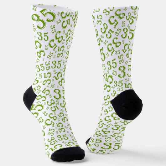 Chaussette 35e anniversaire Green Random Numéro Motif (Angulaire)