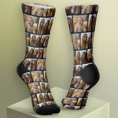 Chaussette 3 Collage photo - Motif décalé - Noir