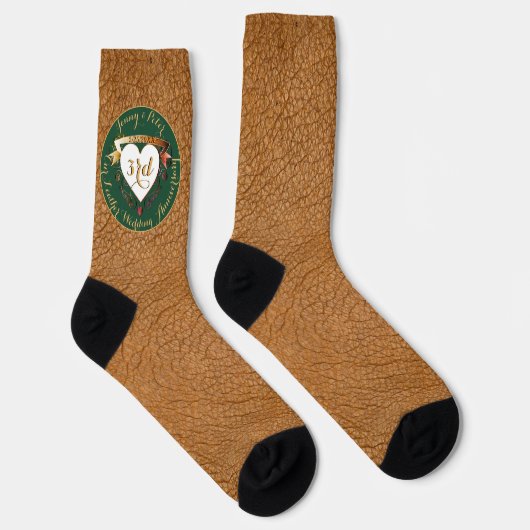Chaussette 3e anniversaire du Mariage Image en cuir (Droite)