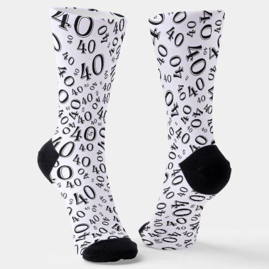 Chaussette 40e anniversaire Noir Random Numéro Motif (Angulaire)