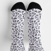 Chaussette 45e anniversaire noir/blanc Motif de numéro aléato (Haut)