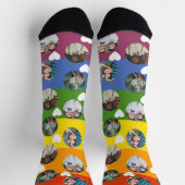 Chaussette 4 Collage photo et Modèle de coeur Rainbow Pride (Haut)