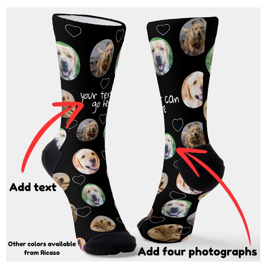 Chaussette 4 Collage photo et modèle texte sur mesure
