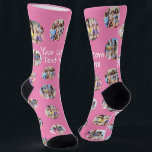 Chaussette 4 Collage photo et texte personnalisé<br><div class="desc">4 Photo Collage Modèle Faites votre propre paire de chaussettes amusantes - avec vos propres mots personnalisés,  parfait pour des idées cadeaux pour vous-même ou d'autres - chaussettes de Ricaso - disponibles en différentes couleurs en magasin,  sortir dans le style personnalisé</div>