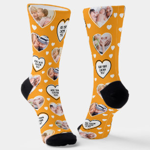 Chaussette 4 Heart Photo Motif Faites Votre Propre Amusant Or
