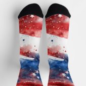 Chaussette 4 juillet Chaussettes rouges et bleues (Haut)