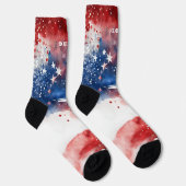 Chaussette 4 juillet Chaussettes rouges et bleues (Droite)