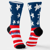 Chaussette 4 juillet jour de l'indépendance ajouter nom texte (Angulaire)