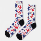 Chaussette 4 juillet Motif patriotique Abstrait (Gauche)