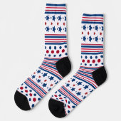 Chaussette 4 juillet rouge blanc et bleu patriotique (Gauche)