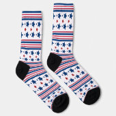 Chaussette 4 juillet rouge blanc et bleu patriotique (Droite)
