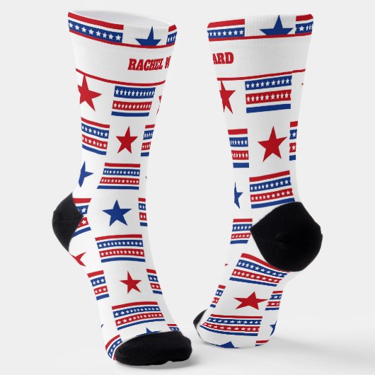 Chaussette 4 juillet rouge et bleu (Angulaire)