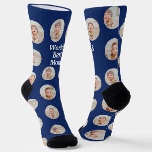 Chaussette 4 Monde Photo Collage Meilleure Maman