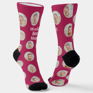 Chaussette 4 Monde Photo Collage Meilleure Maman