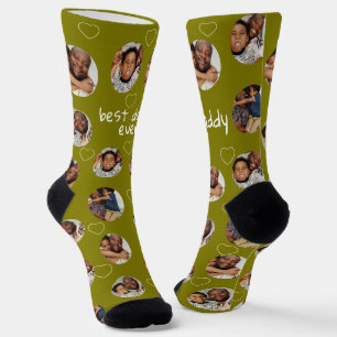 Chaussette 4 Photo Collage Meilleur Papa Jamais
