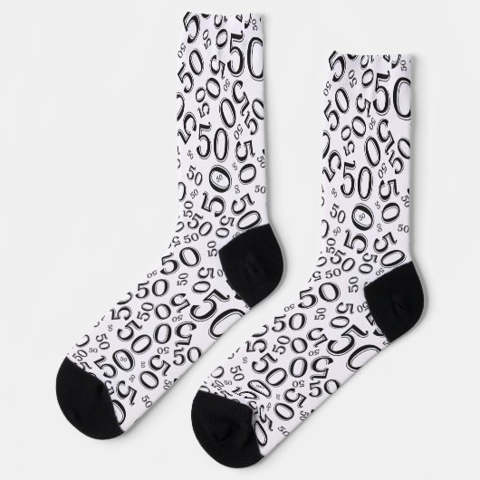 Chaussette 50e anniversaire noir/blanc Motif numérique (Gauche)