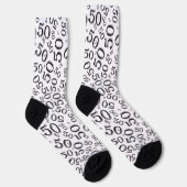 Chaussette 50e anniversaire noir/blanc Motif numérique (Droite)