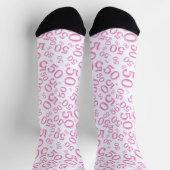 Chaussette 50e anniversaire Pink Random Numéro Motif (Haut)