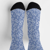 Chaussette 50th Birthday Blue/White Random Number Pattern (Haut)