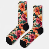 Chaussette #5 Chaussettes d'équipage à motifs floraux (Gauche)
