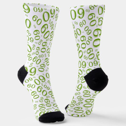 Chaussette 60e anniversaire Green Random Number Motif (Angulaire)