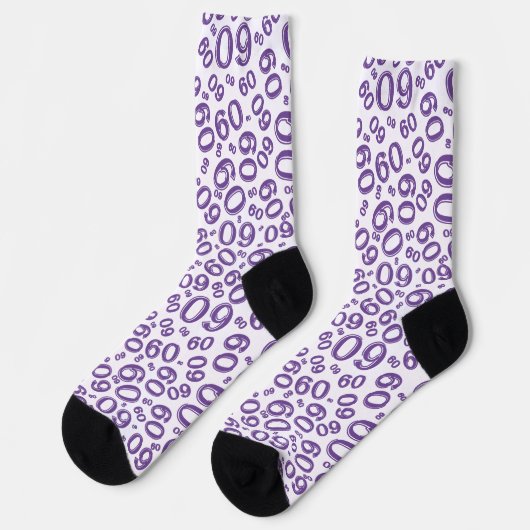 Chaussette 60e anniversaire Purple Random Numéro Motif (Gauche)