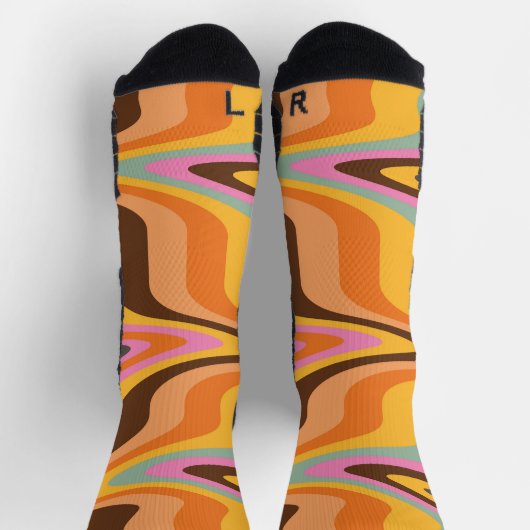 Chaussette 60s Retro Tye Die les années 70 Hippy (Haut)