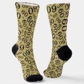 Chaussette 60th Birthday Black/Gold Random Number Pattern  (Angulaire)