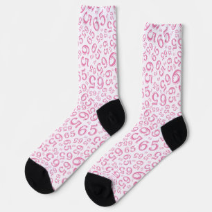 Chaussette 65e anniversaire Pink Random Numéro Motif