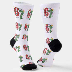 Chaussette 67 Six Seven Chaussettes, Idée Cadeau de Noël Uniq