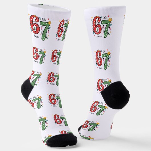 Chaussette 67 Six Seven Socks,  Unique Christmas Gift Idea (Angulaire)