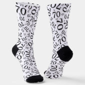 Chaussette 70e anniversaire noir/blanc Motif de numéro aléato (Angulaire)