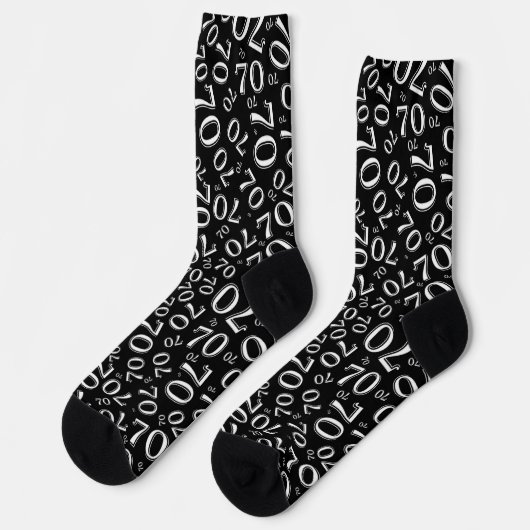 Chaussette 70e anniversaire noir/blanc Motif de numéro aléato (Gauche)