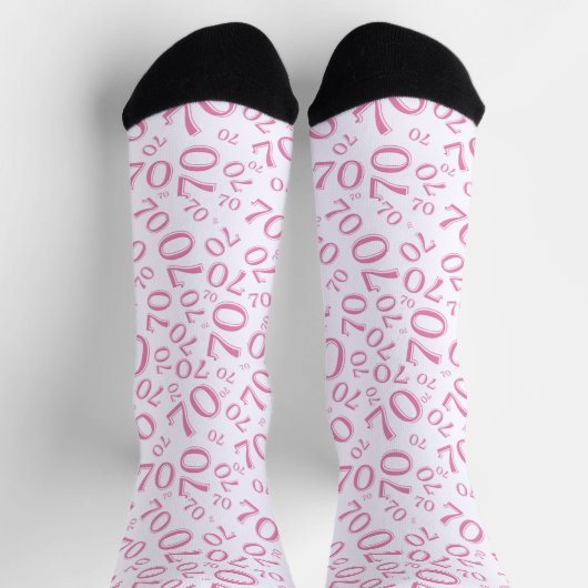 Chaussette 70e anniversaire Pink Random Numéro Motif (Haut)
