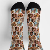 Chaussette 7 Photo Collage - funky honeycomb motif - blanc (Haut)