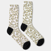 Chaussette 80e anniversaire Gold/White Random Number Motif (Droite)