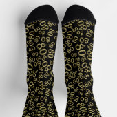 Chaussette 80e anniversaire Noir/Or Random Numéro Motif (Haut)