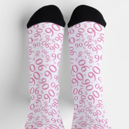 Chaussette 90e anniversaire Pink Random Numéro Motif 90 (Haut)