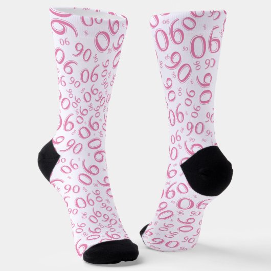 Chaussette 90e anniversaire Pink Random Numéro Motif 90 (Angulaire)