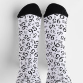 Chaussette 95e anniversaire noir/blanc Motif de numéro aléato (Haut)