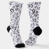 Chaussette 95e anniversaire noir/blanc Motif de numéro aléato (Angulaire)