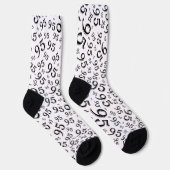 Chaussette 95e anniversaire noir/blanc Motif de numéro aléato (Droite)