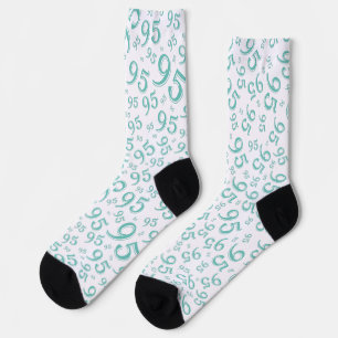 Chaussette 95e anniversaire Turquoise Motif de numéro aléatoi