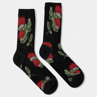 Chaussette à aquarelle de fleur tropicale rouge Le