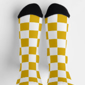 Chaussette à damiers moutarde jaune et blanc (Haut)