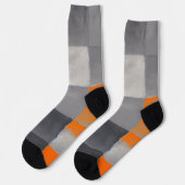 Chaussette À damiers Plaid gris orange (Gauche)