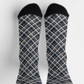 Chaussette à damiers tartan plaid classique noir blanc textur (Haut)