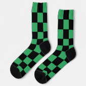 Chaussette à damiers vert et noir (Gauche)